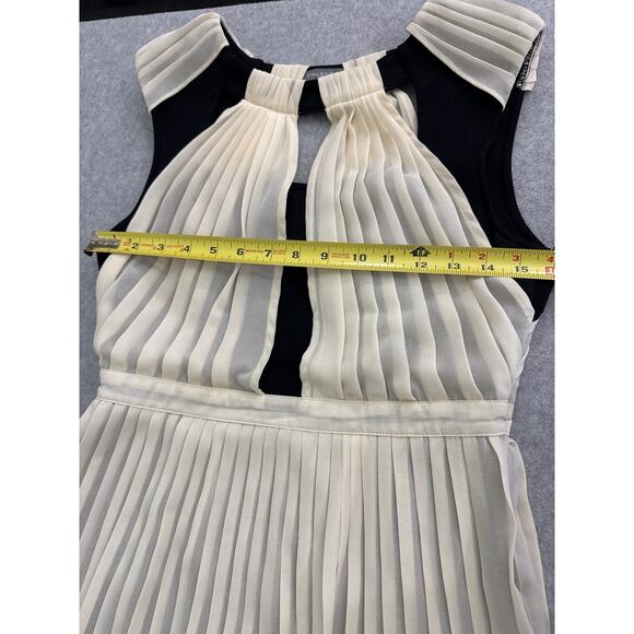 Tinley Road Black & Ivory Pleated Dress – Size Medium - Picture 6 of 8